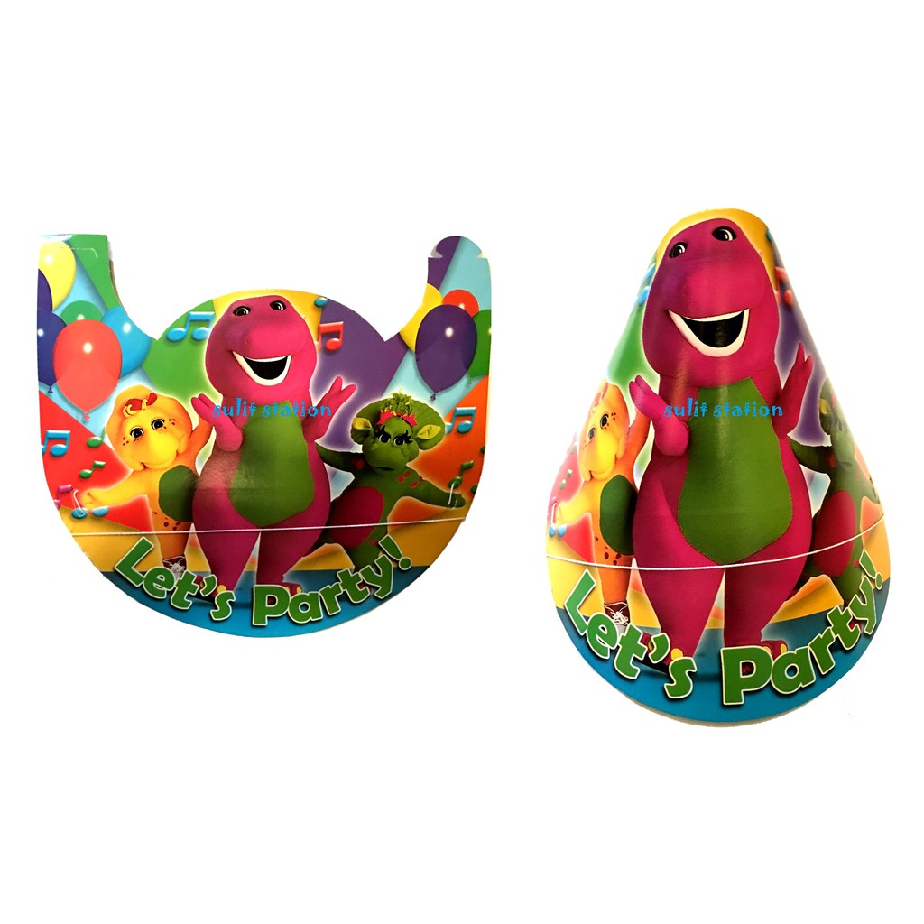 10pcs Barney Dinosaur Themed Birthday Party Hats Supplies Needs