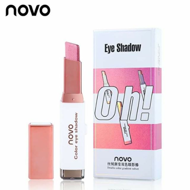 NOVO Eye Makeup Shimmer Earth Color Eye Shadow Cream Pen Double Color Stereo Gradient Eyeshadow