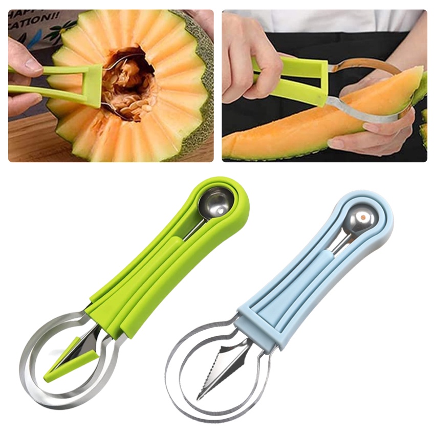 Melon Baller Scoop Set,Professional 4 In 1 Stainless Steel Watermelon