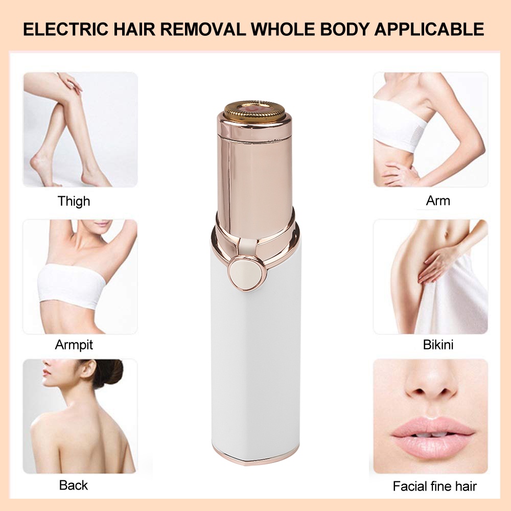 Women's Mini Electric Facial Hair Removal Device Portable Painless Leg Hair  Epilator Women Laser Epilator Hair Shaver Electric Lipstick Design Ladies  Eyebrow Trimmer For Bikini Area ,Body Face Leg Skin（Quality Goods） |