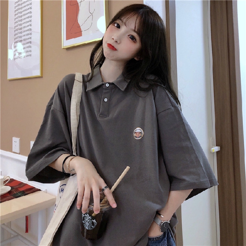 womens oversized polo shirt