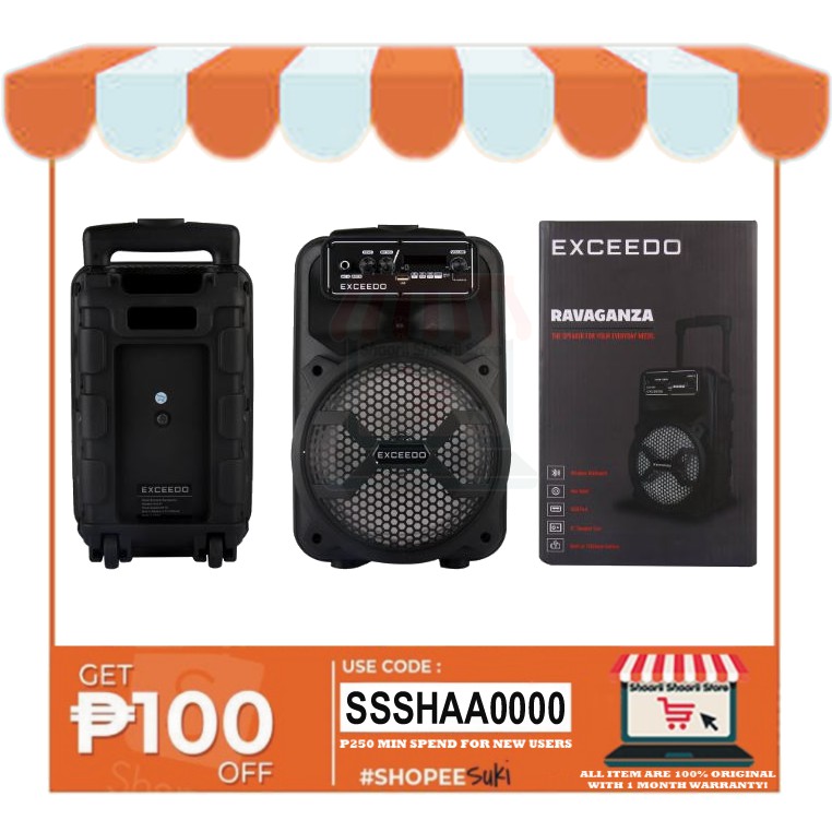exceedo bluetooth trolley speaker
