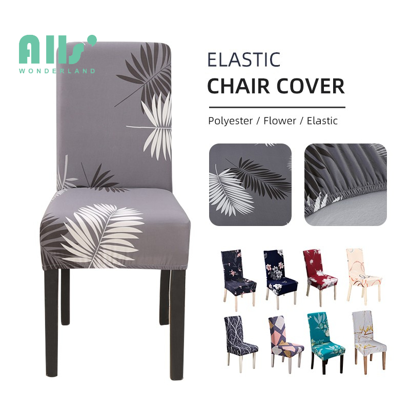 Allswonderland Elastic chair cover printed conjoined stretchy dinning chair cover Shopee