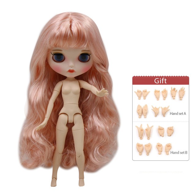 12" Neo Blythe doll nude Takara doll Girl's Toy Brown long hair JD510 White skin 