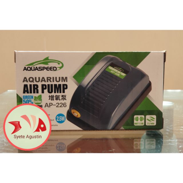 AQUASPEED AQUARIUM AIR PUMP AP-226 Single ( 2.5 watts ) | Shopee ...