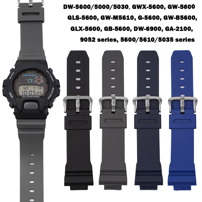16mmX26mm Rubber Watchbands Men Sports Silicone Watch Strap forCasio DW-5600 GW-M5610 G-5600 GW-B5600 DW-6900 GA-2100 9052series