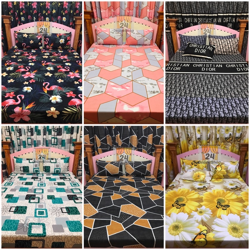 100 Canadian Cotton bedsheet 3in1 (bedsheet with two pillowcase