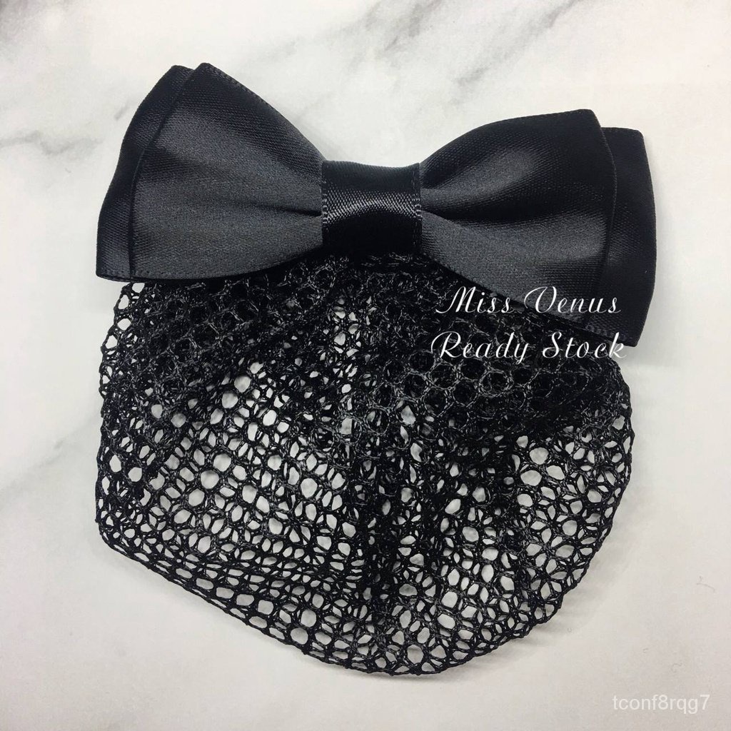 Hair Net Bun Cover Ribbon Clips Bun Hair Nets Ballet Dance Skating Crochet Hair Nets Meatball