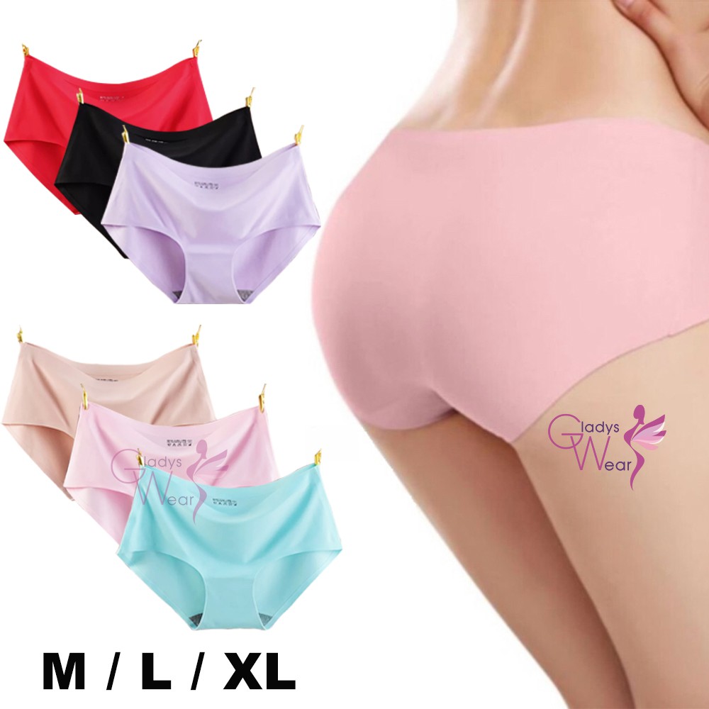 【buy 1 Free 1】premium Ice Silk Seamless Panties Briefs Women Underwear Shopee Philippines