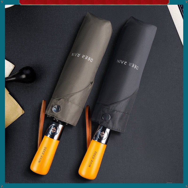 Men's Umbrella Large Umbrella Wooden Handle Umbrella 10 Bone Windproof