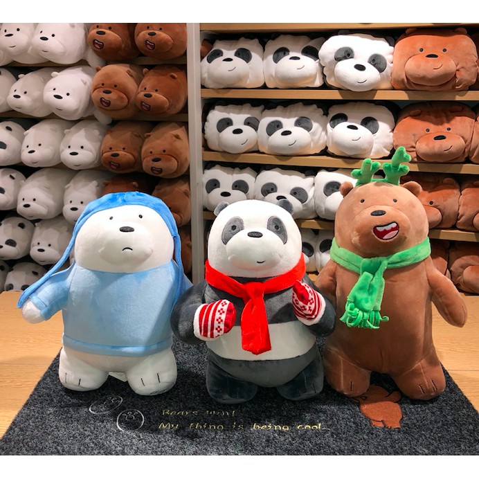 we bare bears christmas plush