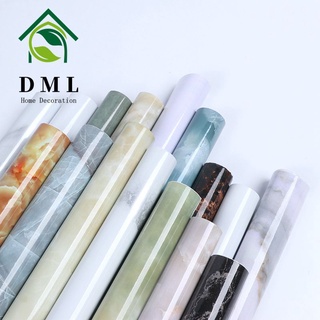 DML 60cm*500cm Kitchen Wallpaper Adhesive Waterproof Glossy Marble Sticker Countertop