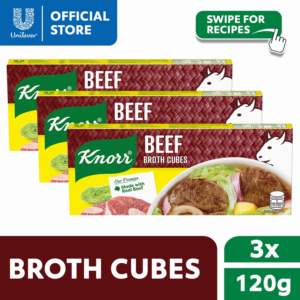[Bundle of 3] Knorr Beef Broth Cubes Savers Made with Real Beef 120g Shopee Philippines