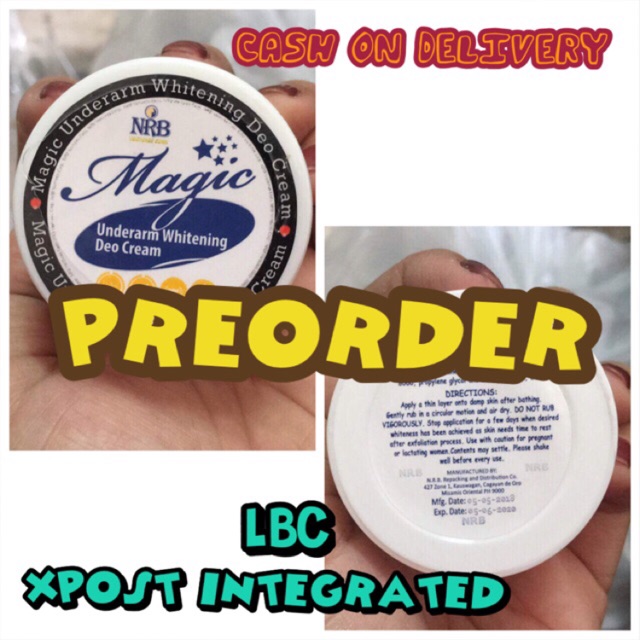 NRB ORIGINAL 40g magic underarm whitening deo cream tawas Shopee