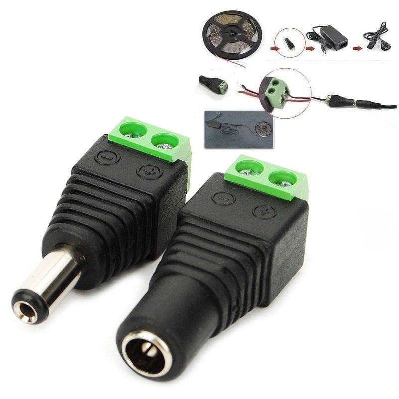 Cctv Camera Power Connector Female With Terminal Block