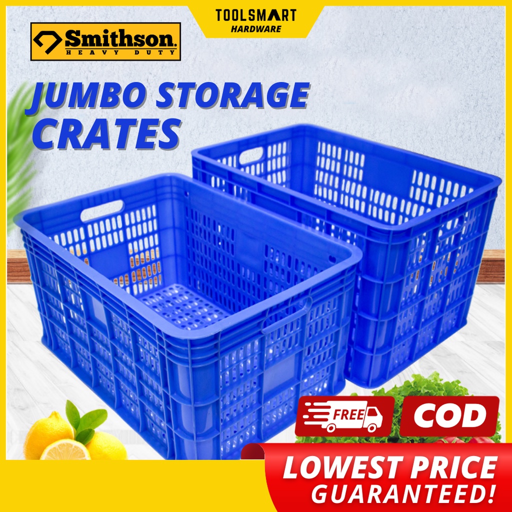 【SMITHSON】Heavy Duty Stackable Crates Jumbo Crates Big Storage Crates