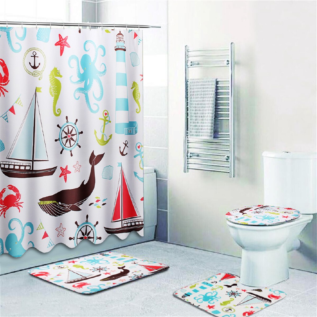 Hotmarine Animal Waterproof Bathroom Shower Curtain Toilet