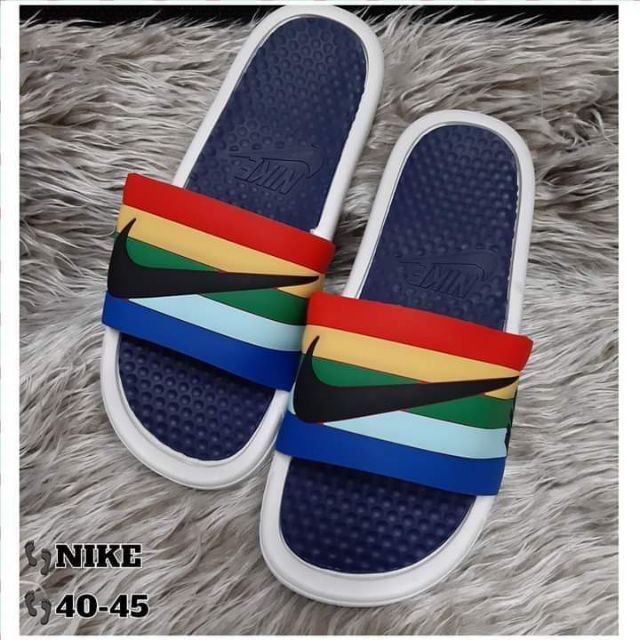 nike slippers navy blue