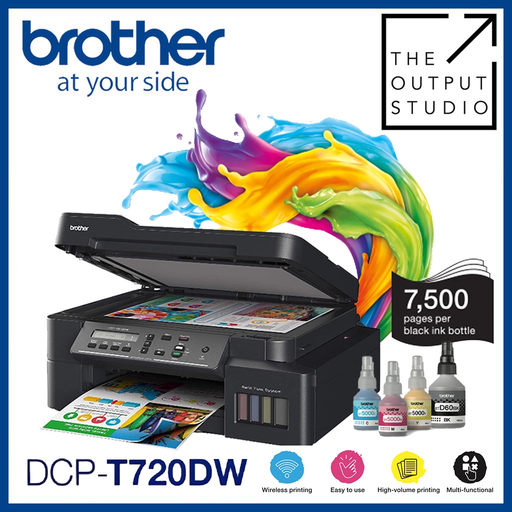 Brother DCPT720DW Refillable Colored Ink Tank Printer DCP T720W T720DW