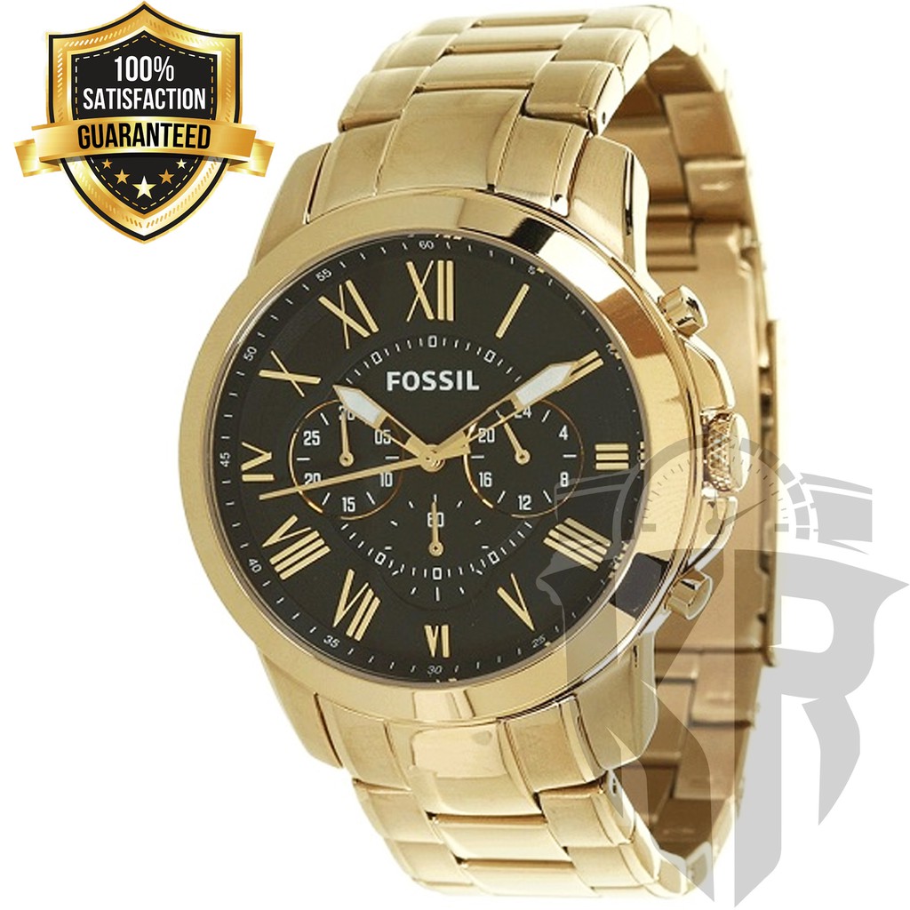 Fossils Grant Chronograph GoldTone Stainless Steel Watch for Men by K