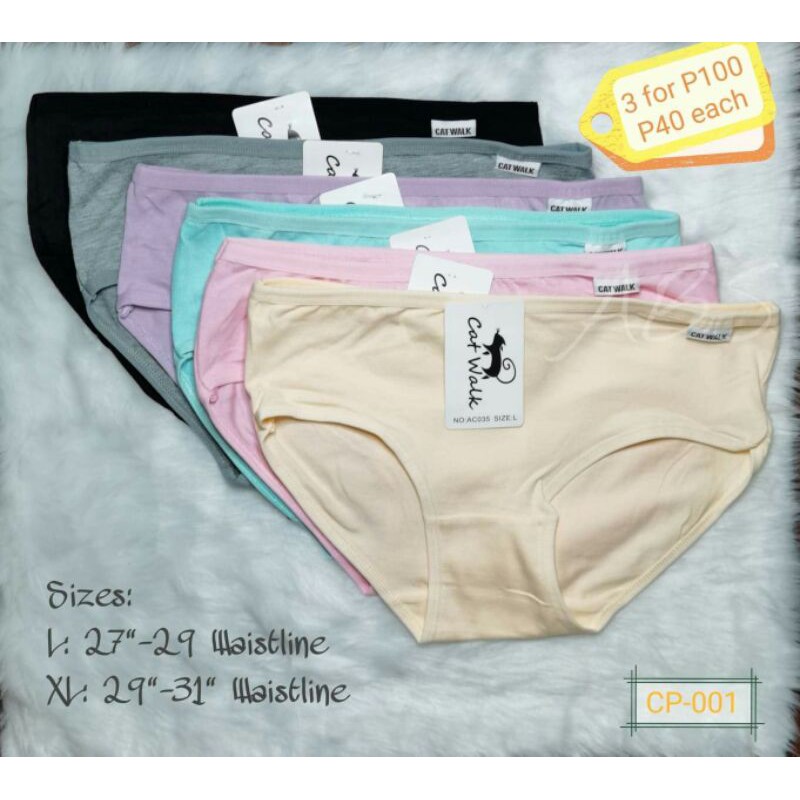 3 for P100 Cotton Panties (CP-001) Assorted Color | Shopee Philippines