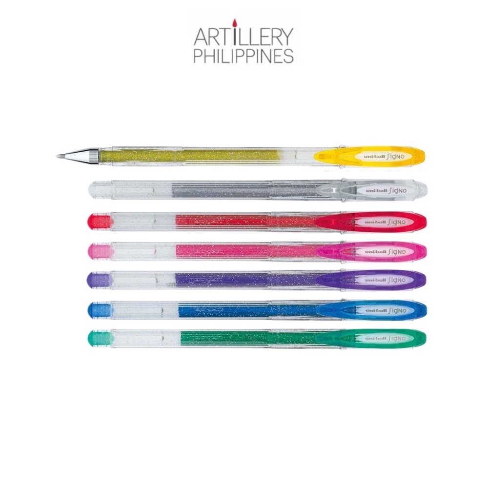 uniball Signo Sparkling Gel Pens Set With Free Black Notebook Shopee Philippines