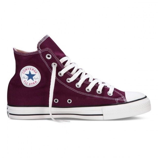 dark red high top converse