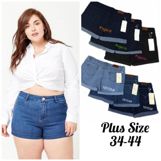 women's plus size blue jean shorts