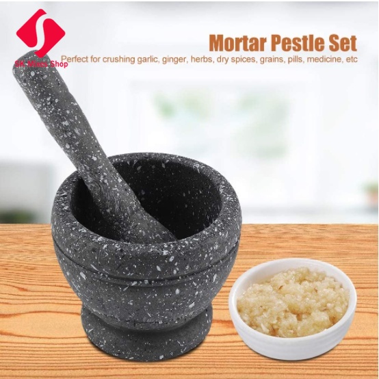 Black Marblelike Plastic Mortar and Pestle or Plastic Almeres in