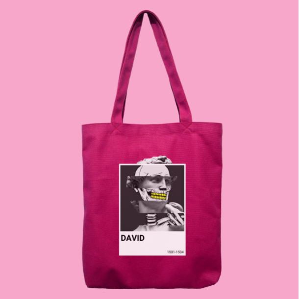 pink canvas bag