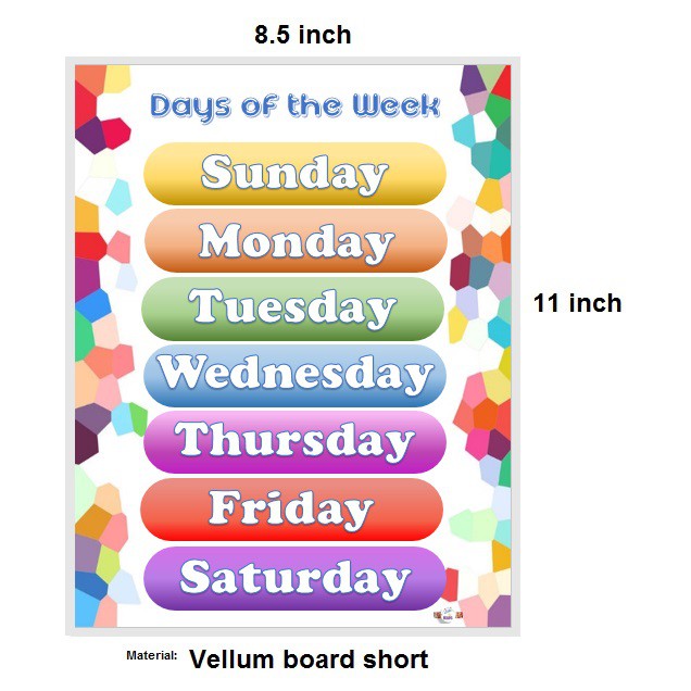 days of the week printable chart