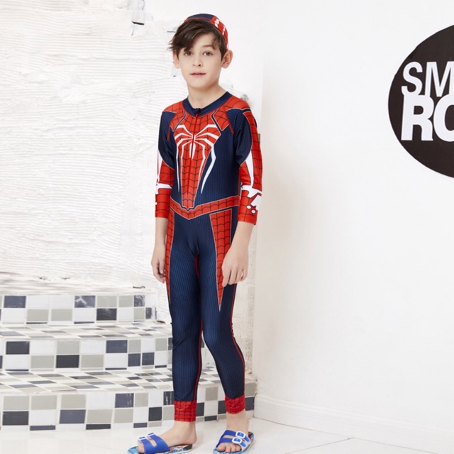 Boy Child Floating Swimsuit Spiderman Boys Rash Guard | Shopee Philippines