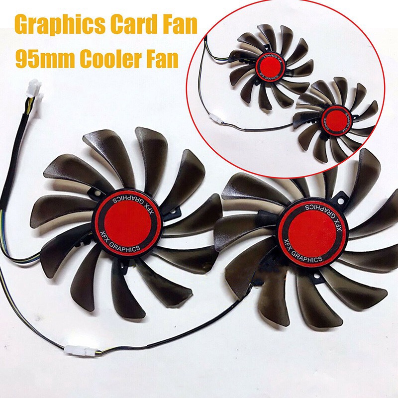 Graphics Card Dual Fan 95mm Video Cooler Fan Replacement for XFX RX580