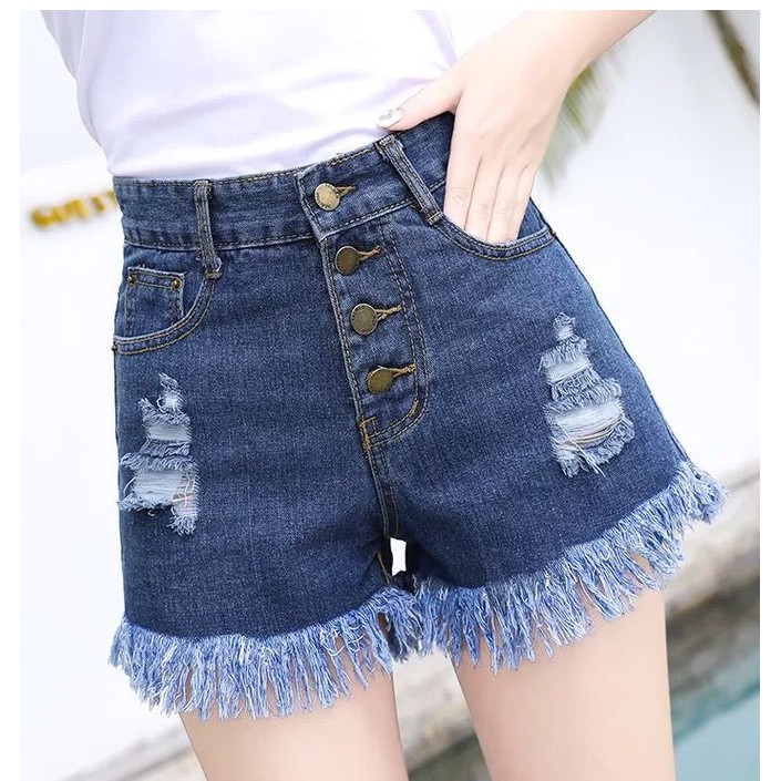 Kpop fashion High-waisted denim maong shorts jeans loose Korean style ...