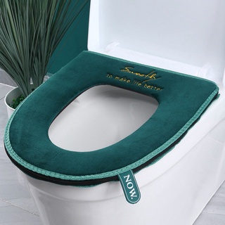 2Pcs Toilet Seat Covers Warm Washable Winter Soft Comfortable Flannel Toilet Seat Pads for Home Bathroom #2
