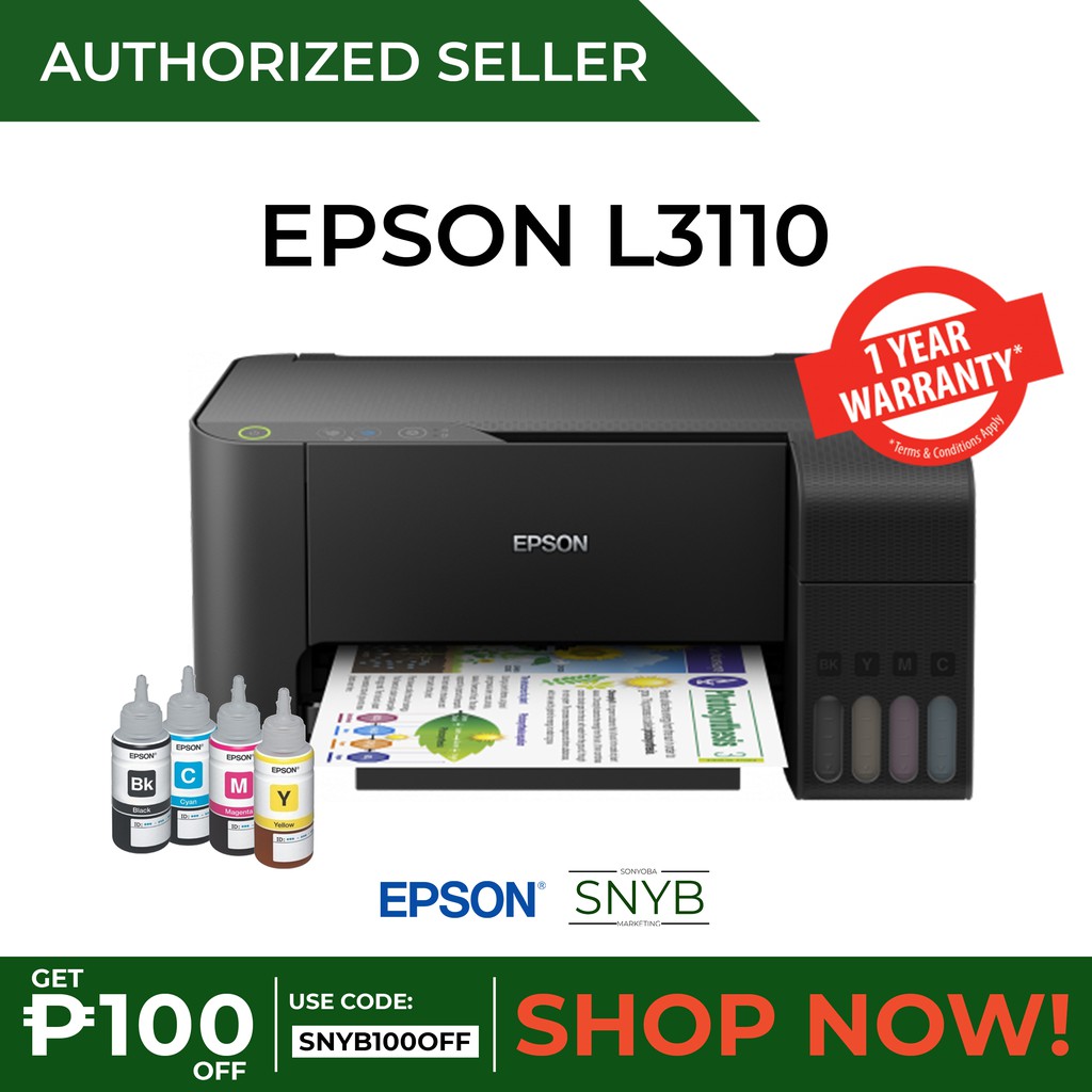 Epson L3110 Inkjet Printer (PrintScanCopy, Ink Tank, 003 Ink