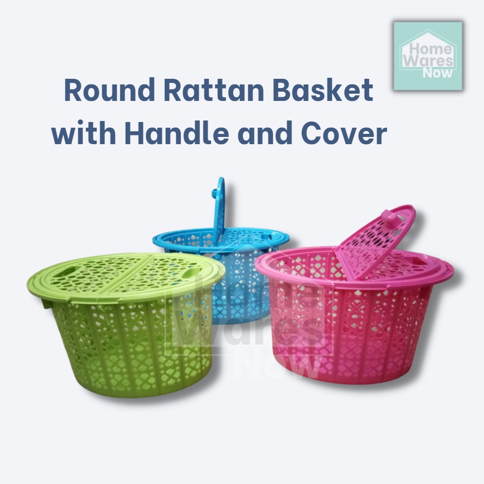 Mini Storage Baskets Oval Shape with Handle and Half Flip Covers