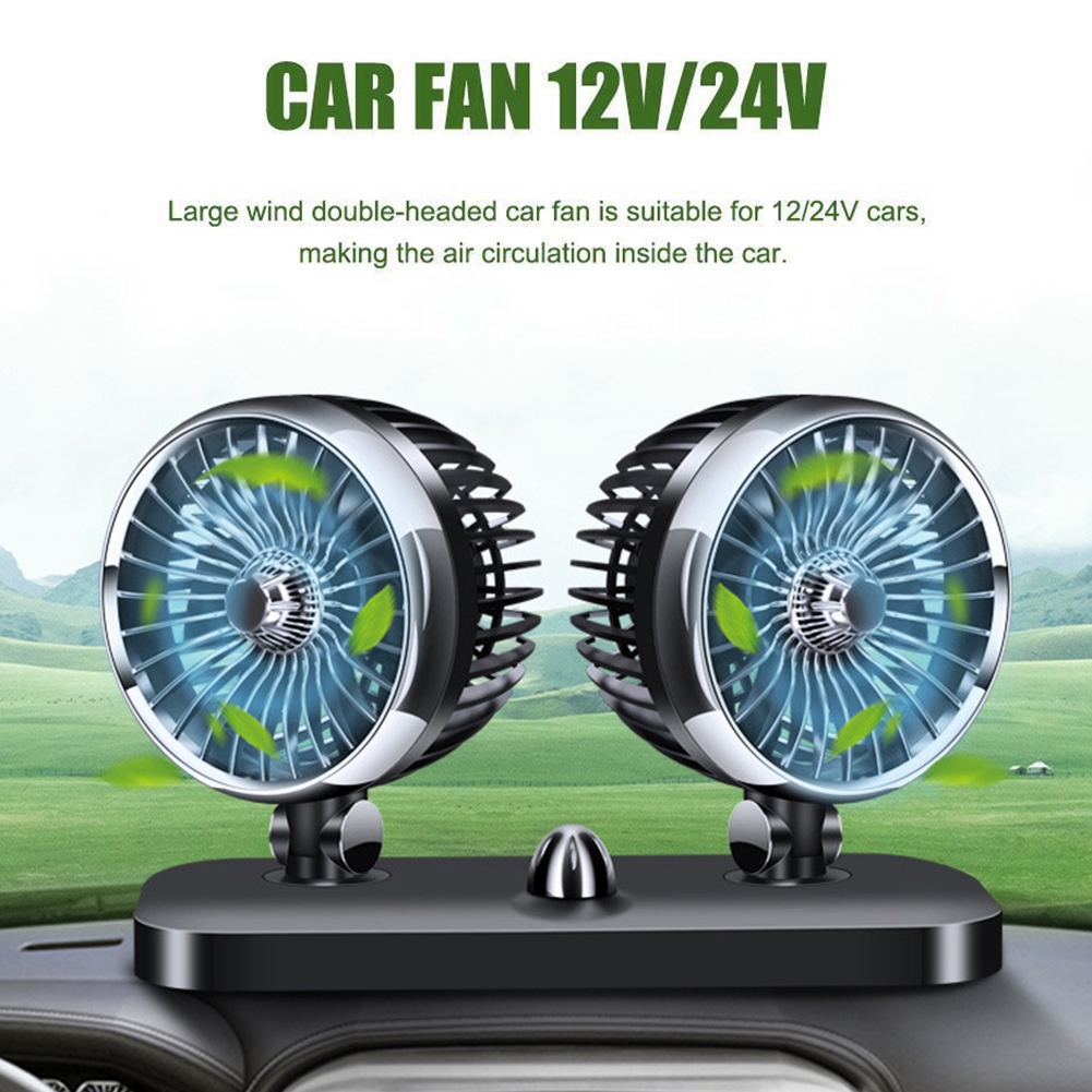 Home Garden Portable 2 Speed Double Head Car Fan Truck