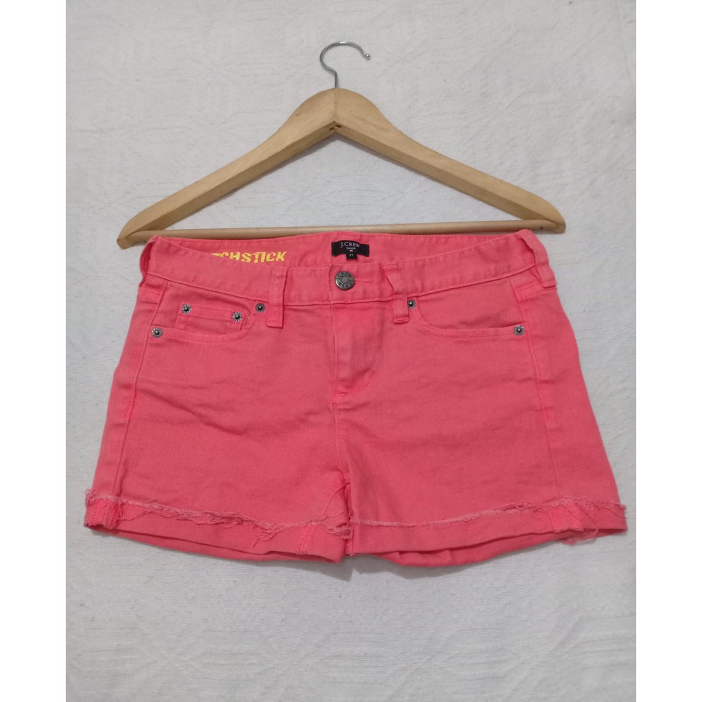 coral denim shorts