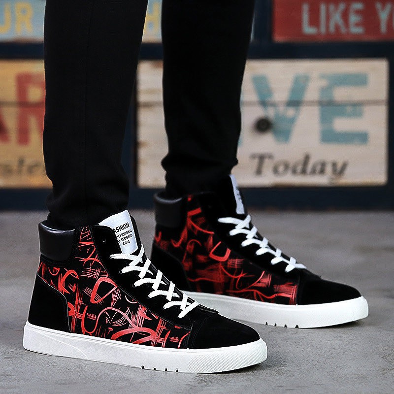 Fashion Shoes Men's Casual Sneakers high-top Canvas Shoes versatile men's  shoes | Shopee Philippines