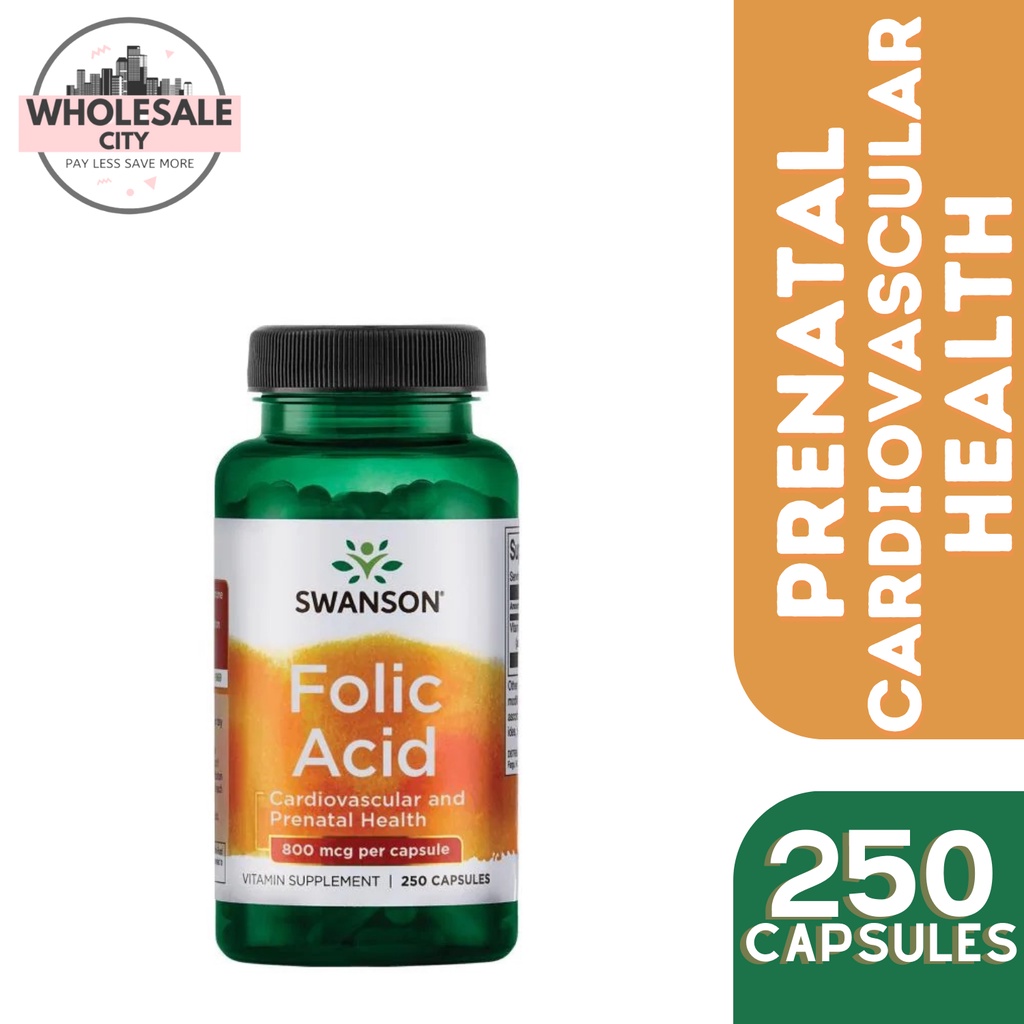 Swanson Folic Acid 800mcg 250 Capsules | Shopee Philippines