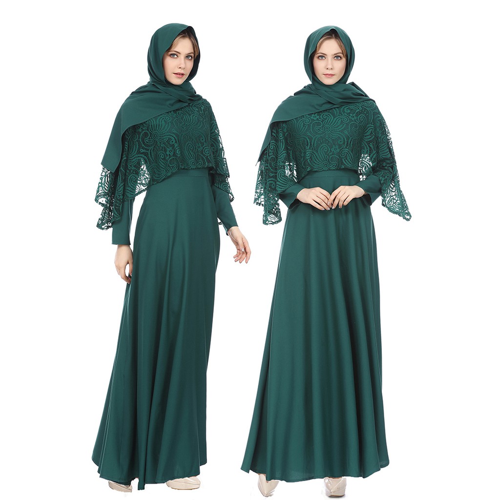 green dress with shawl