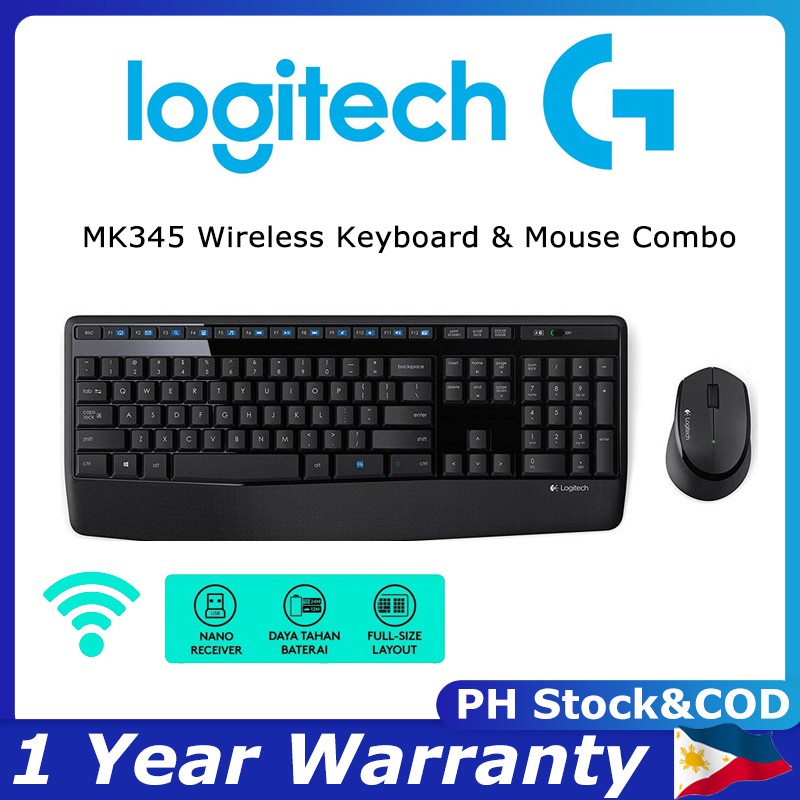 Logitech MK345 Wireless Keyboard with Palm Rest and Mouse | Shopee ...