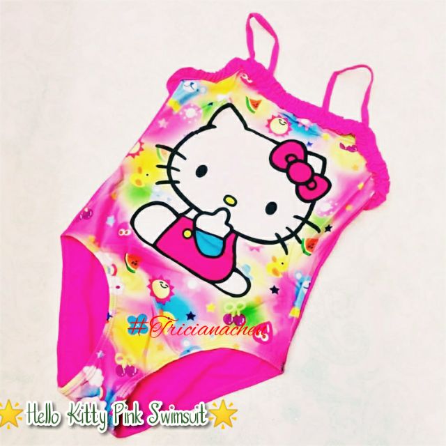 Sale Hello Kitty One Piece Swimsuit Character Print Kids Swimwear 