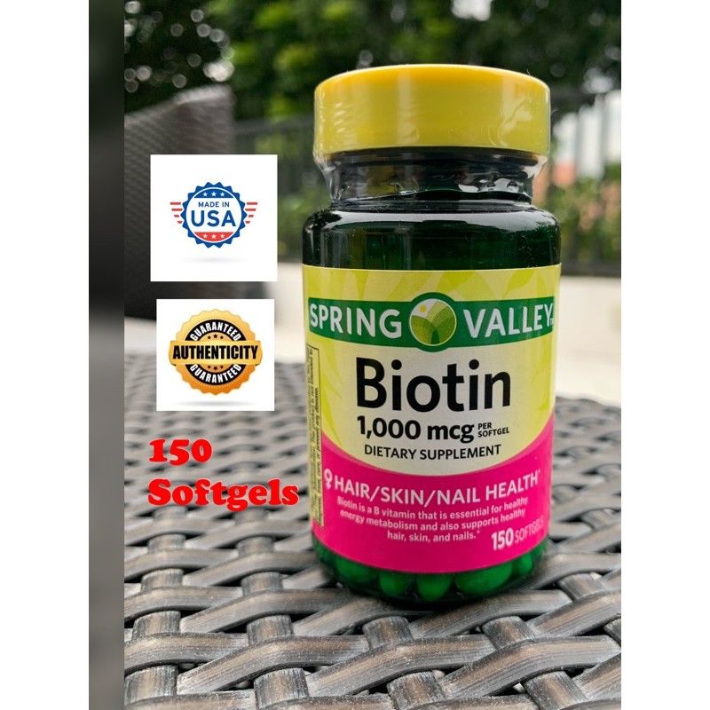 Spring Valley Biotin Softgels, 1000mcg, 150 Count | Shopee Philippines