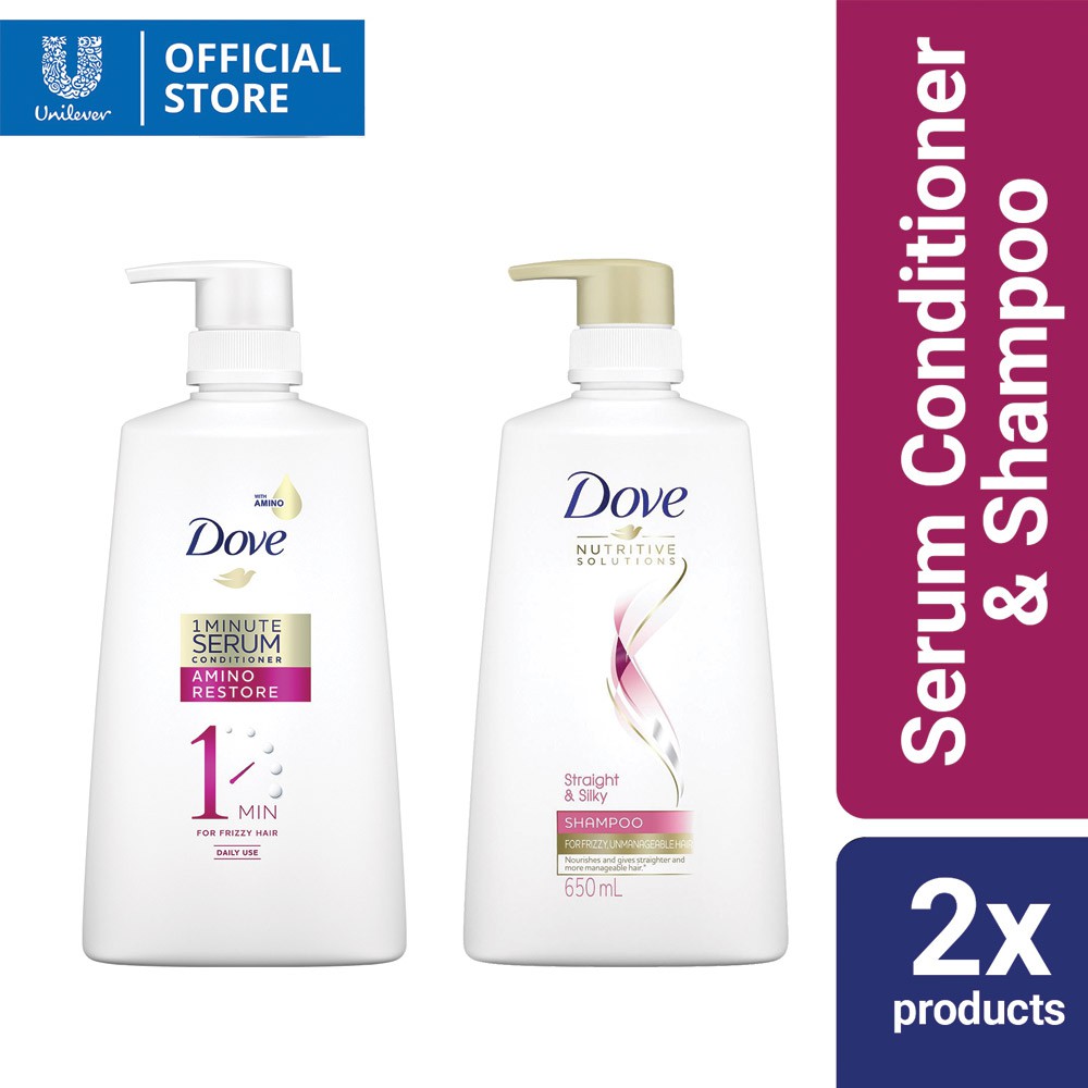 Dove 1 Minute Conditioner Amino Restore 650ml + shampoo Shopee Philippines