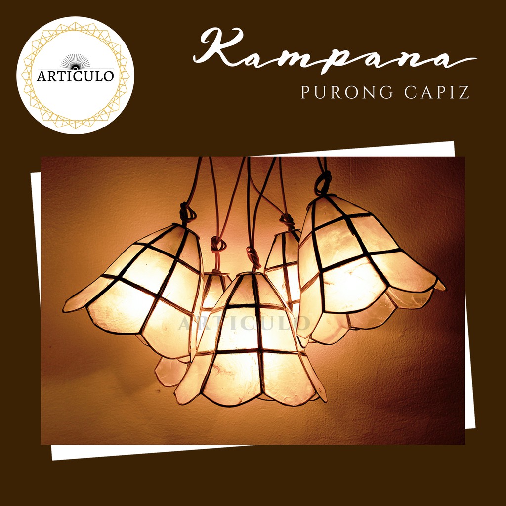 ARTICULO 6 inch KAMPANA ( bell shape PURE CAPIZ lights / CAPIZ