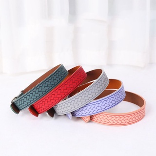 【Ready Stock】┋™Pet New Creative Meaning Safe Woven Printing Pu Leather Cat and Dog Collar Style Sim #1