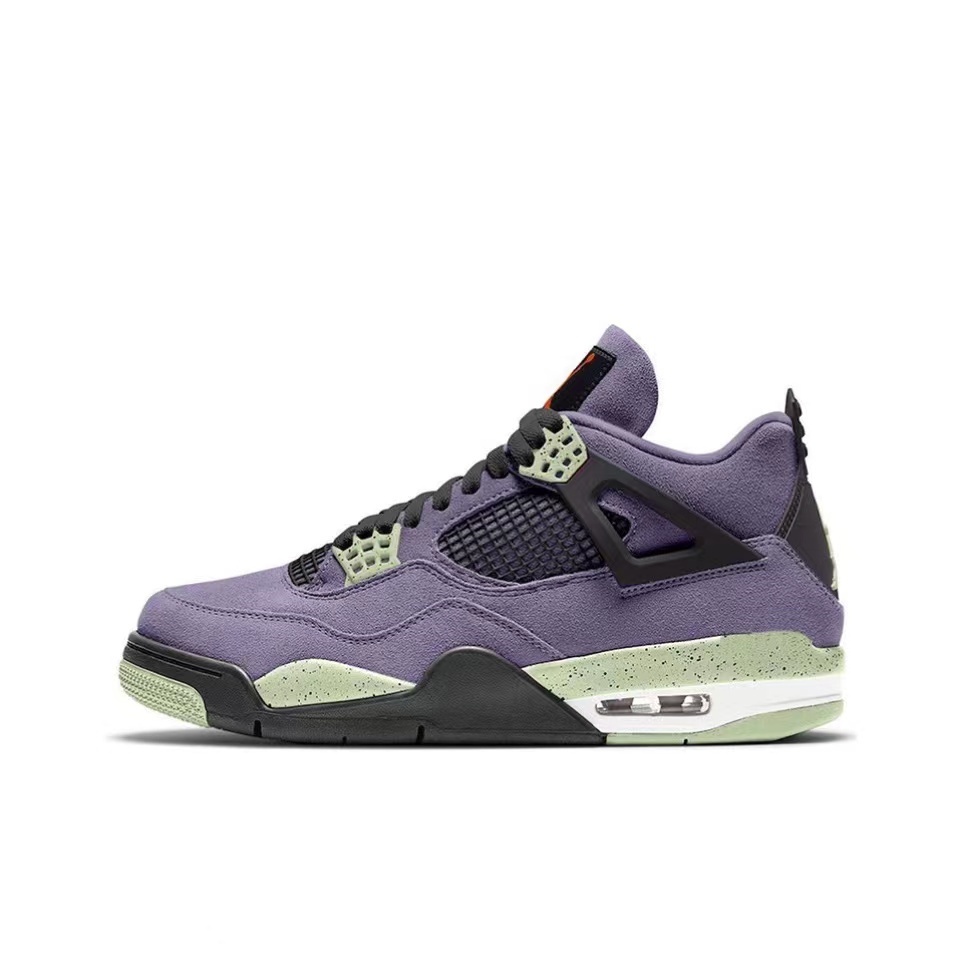 UA Shoes Air Jordan 4 Retro Canyon Purple Lowcut Casual Sneakers for