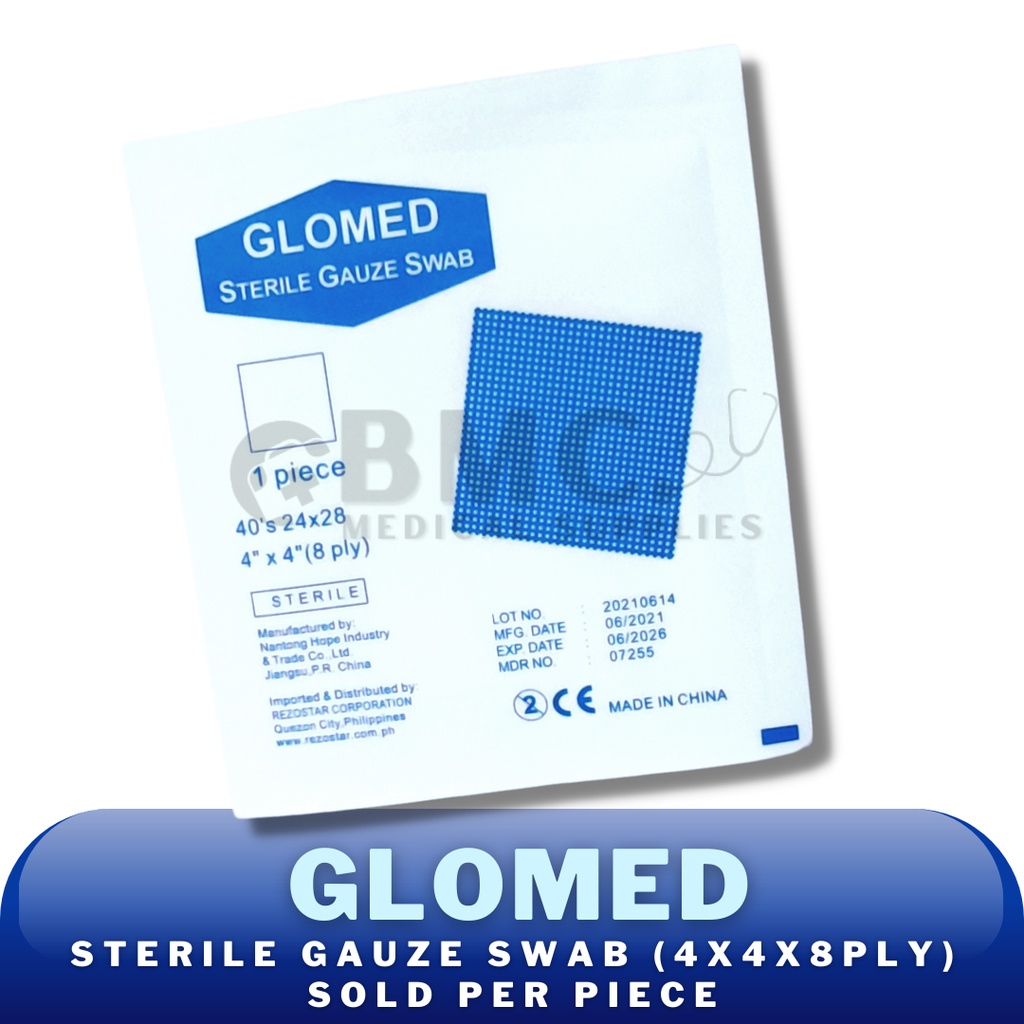 Glomed Gauze Pad 4x4x8Ply (Sold Per Piece) Shopee Philippines